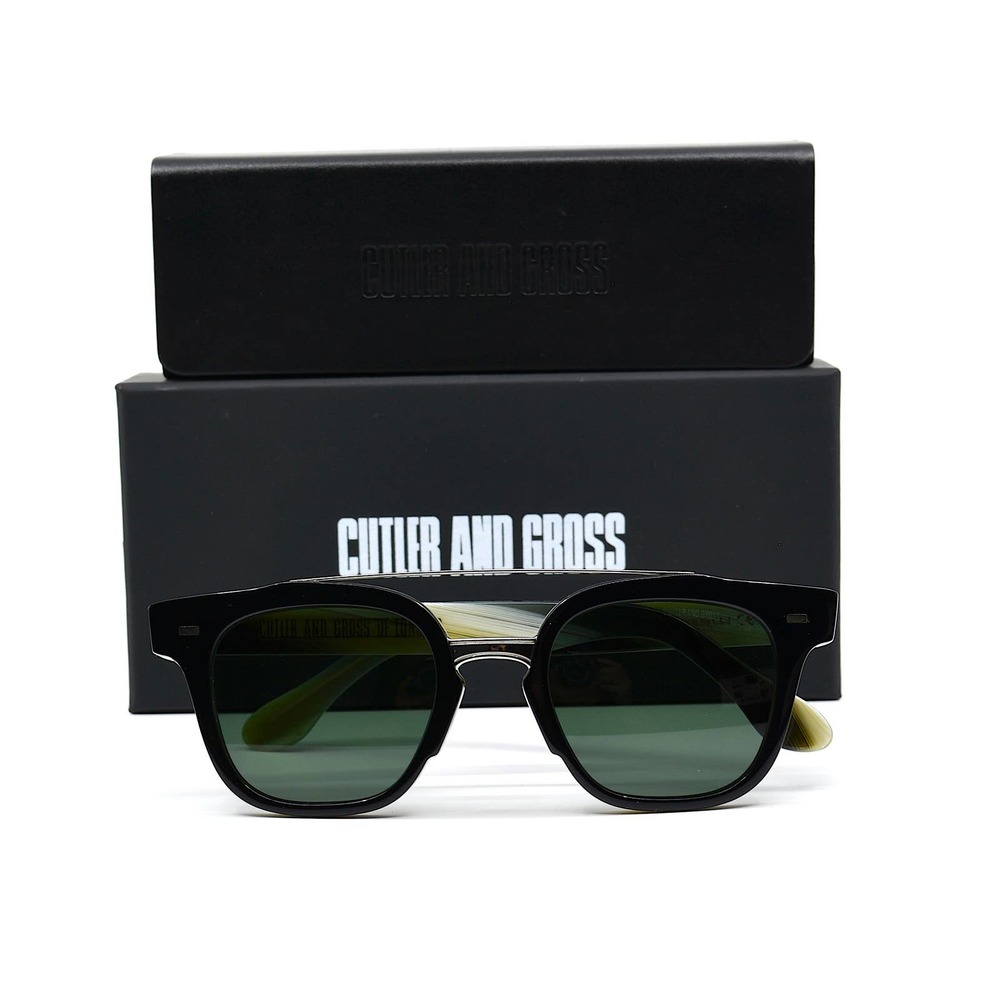 CUTLER&GROSS OF LONDON CG1297S 04 BLACK GREEN AUTHENTIC SUNGLASSES - Picture 10 of 14